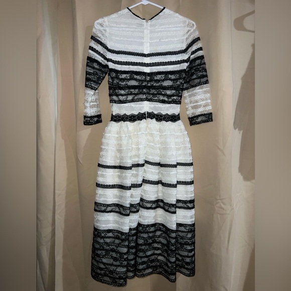 Costarellos NWT Size FR 34 (US 2) Lace-trimmed Embroidered Tulle Dress In White - Picture 5 of 9